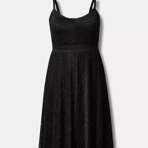 Torrid - Midi Lace Skater Dress - Black